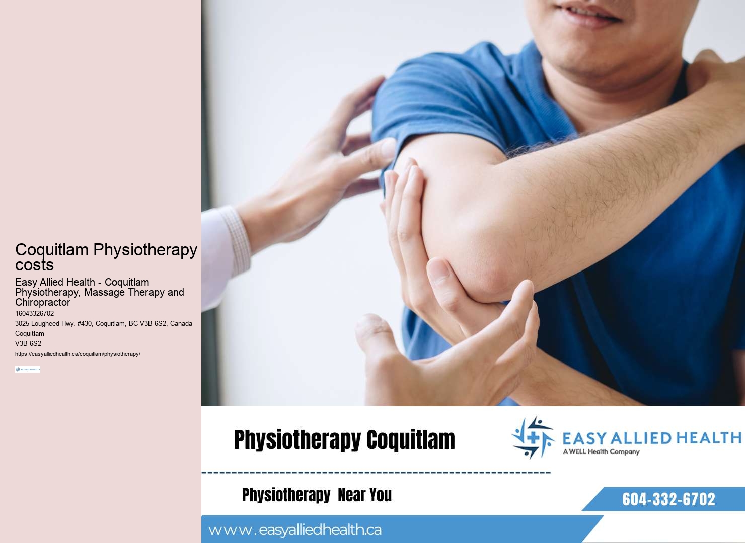 Coquitlam Physiotherapy pricing guide