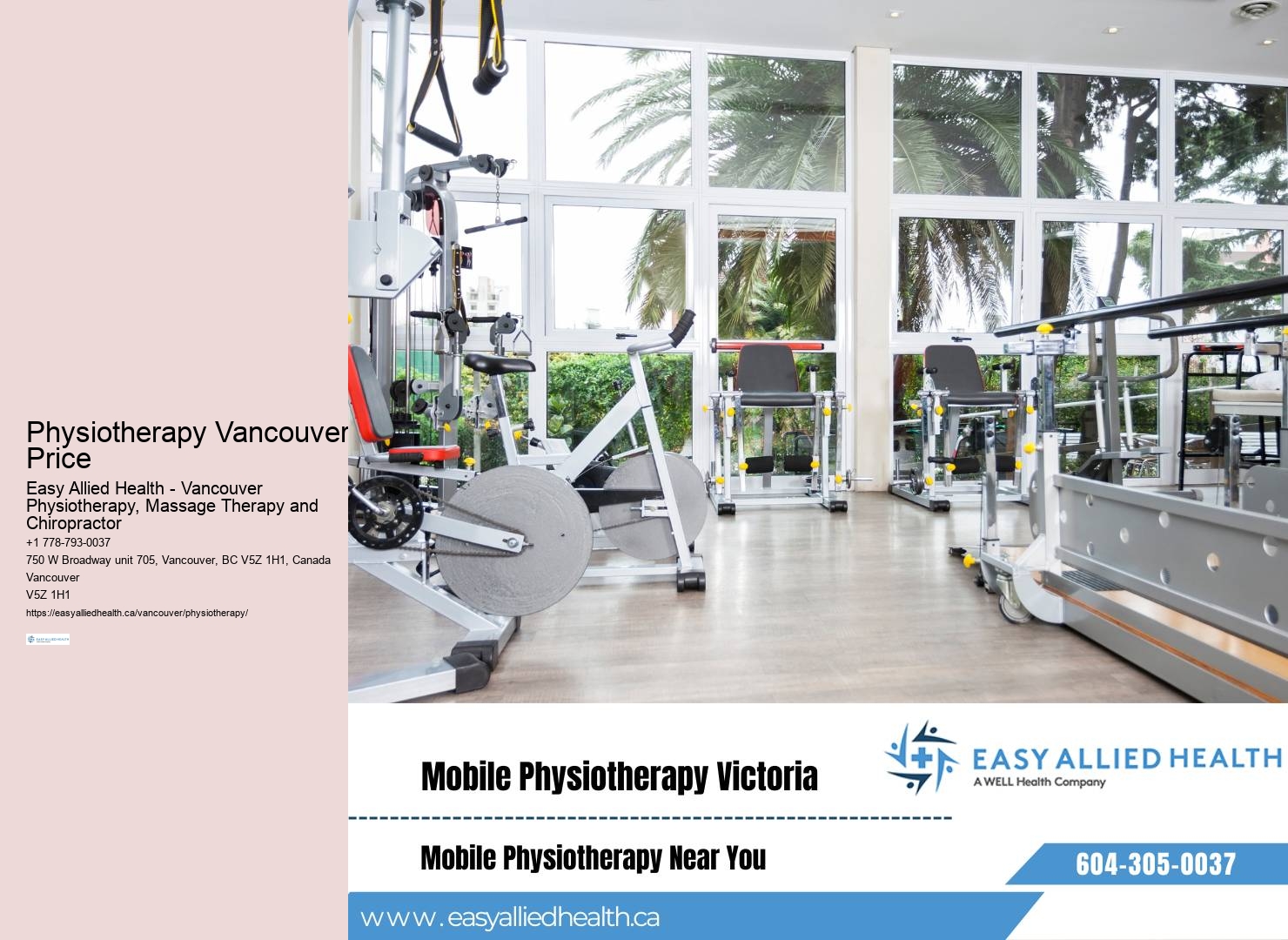Physiotherapy Vancouver Price