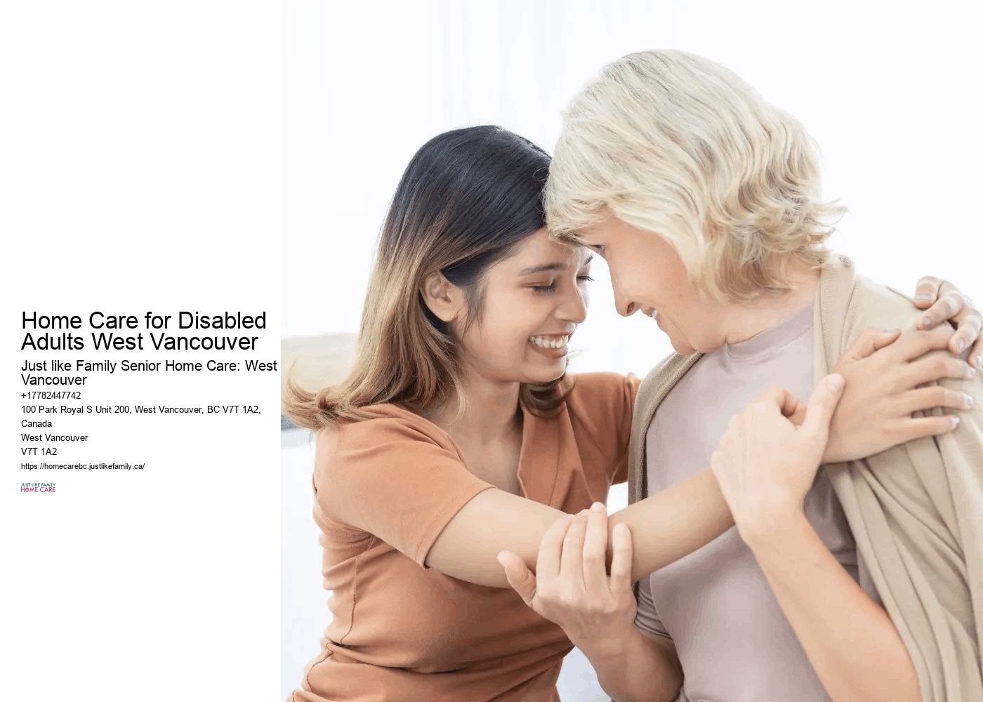 Senior Caregiver Agency Home Care for Disabled Adults West Vancouver