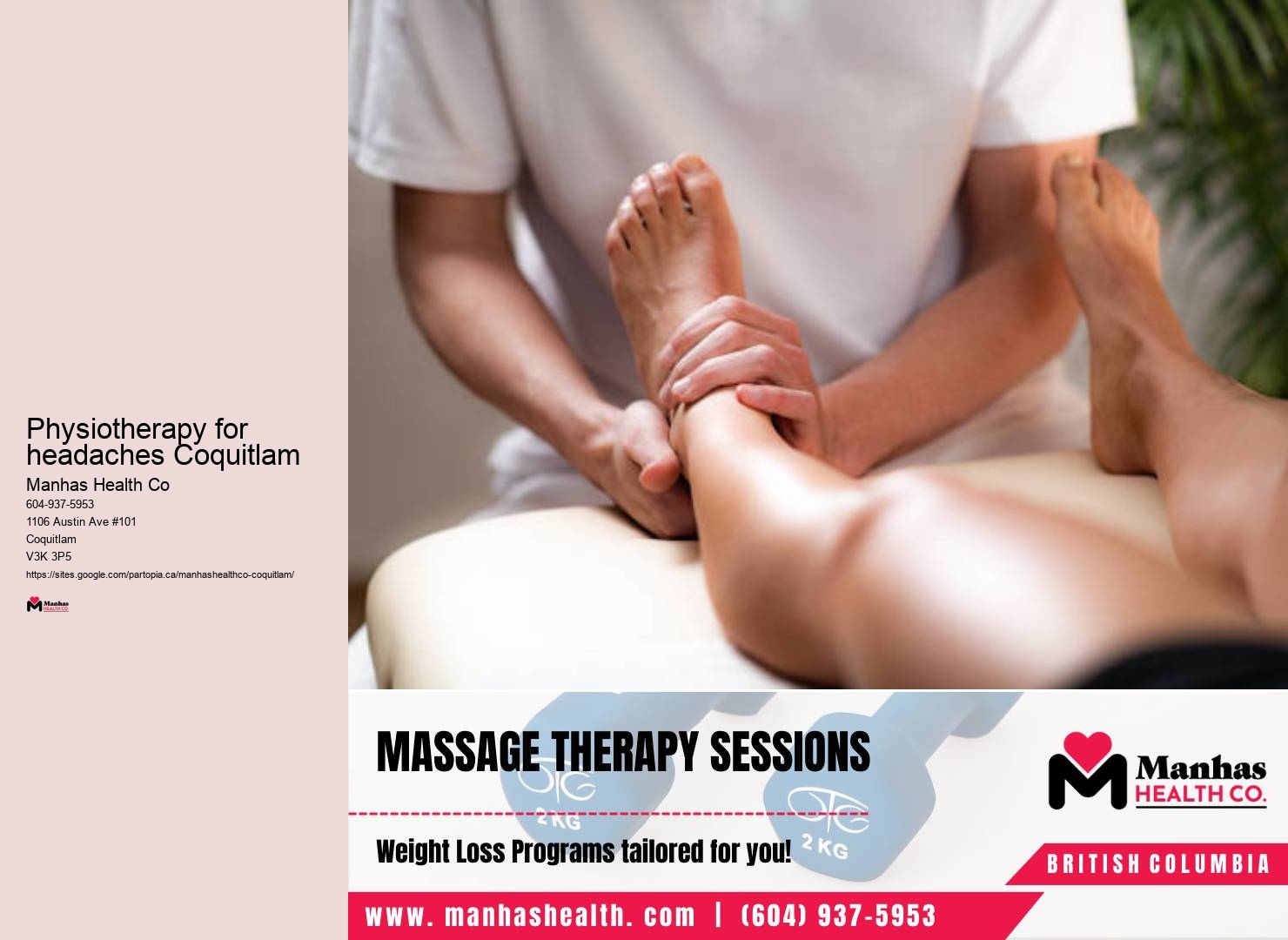 Best Physiotherapy for headaches Coquitlam physiotherapy for muscle pain