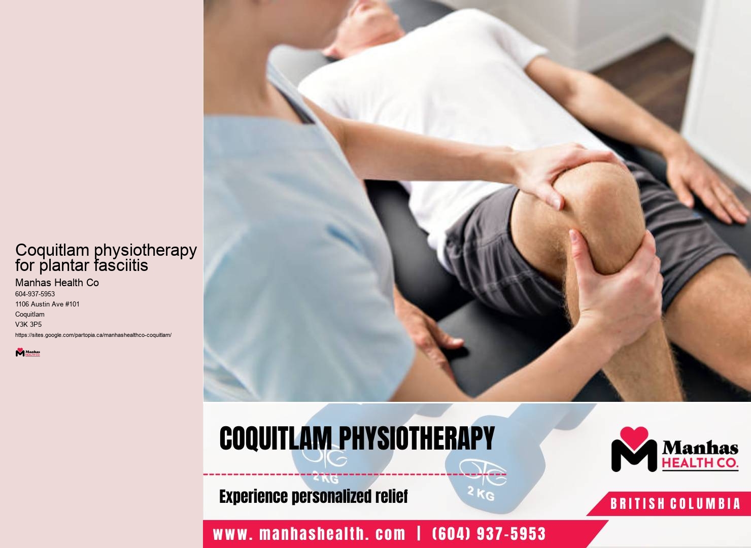 Post-surgery physiotherapy clinic in Coquitlam physiotherapy for plantar fasciitis