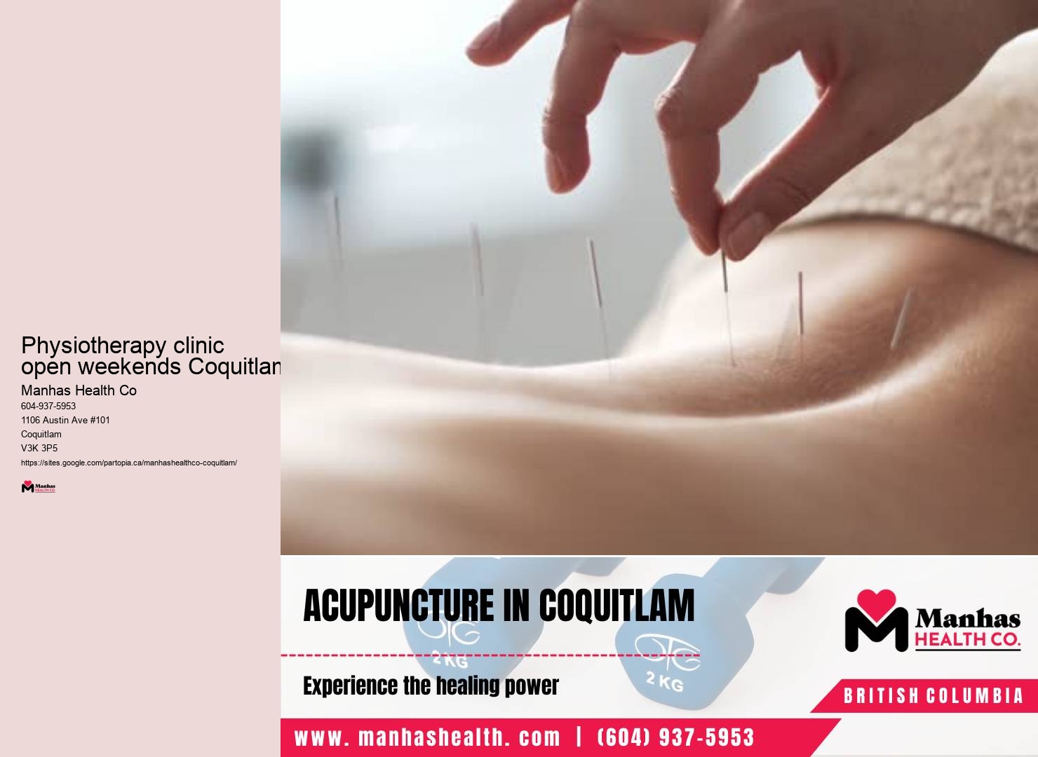 Physiotherapy clinic near me Physiotherapy clinic open weekends Coquitlam