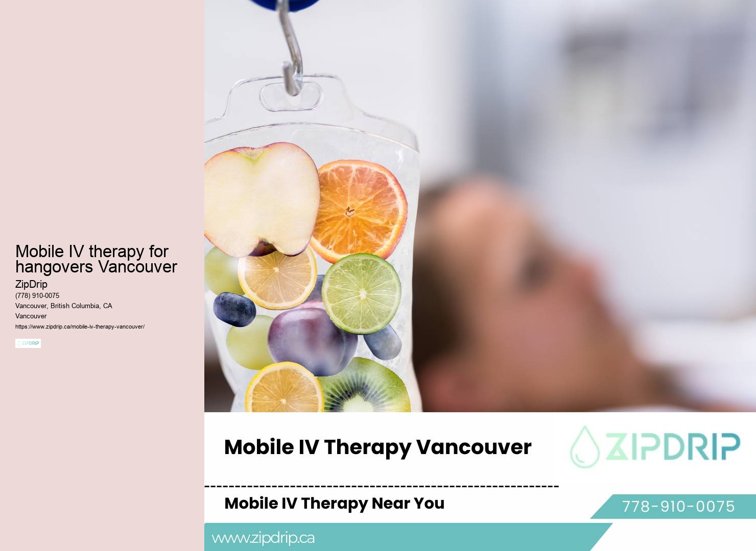 Mobile IV house calls Mobile IV therapy for hangovers Vancouver