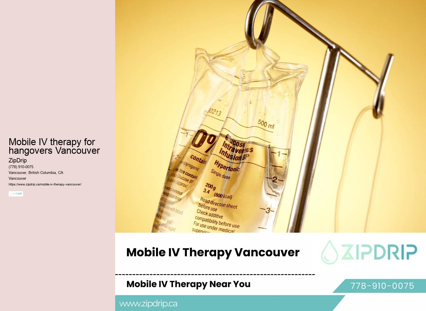 Mobile IV therapy for hangovers Vancouver at-home IV hydration drip