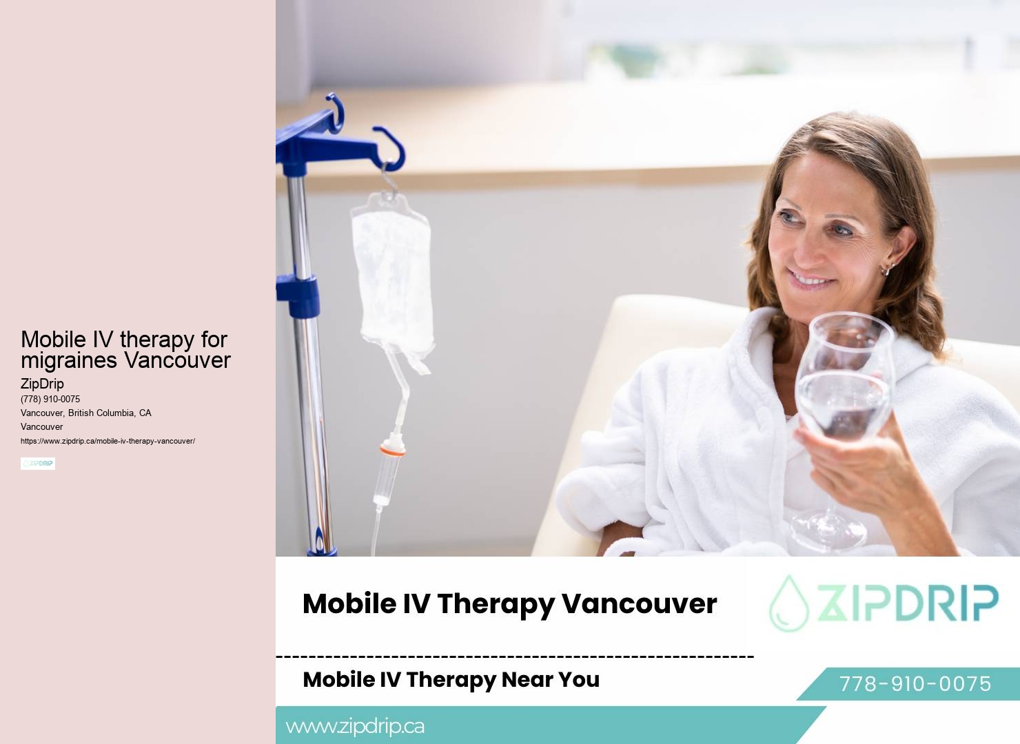 Mobile IV therapy for migraines Vancouver mobile IV hydration specialist near me
