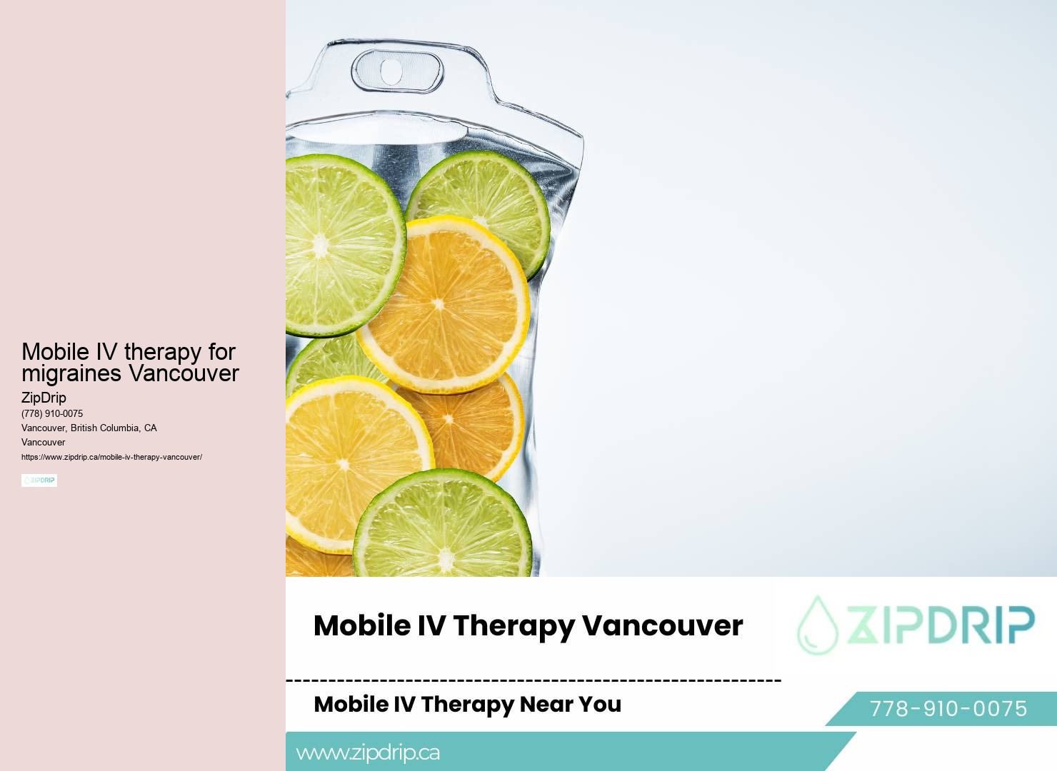 Concierge IV service Mobile IV therapy for migraines Vancouver