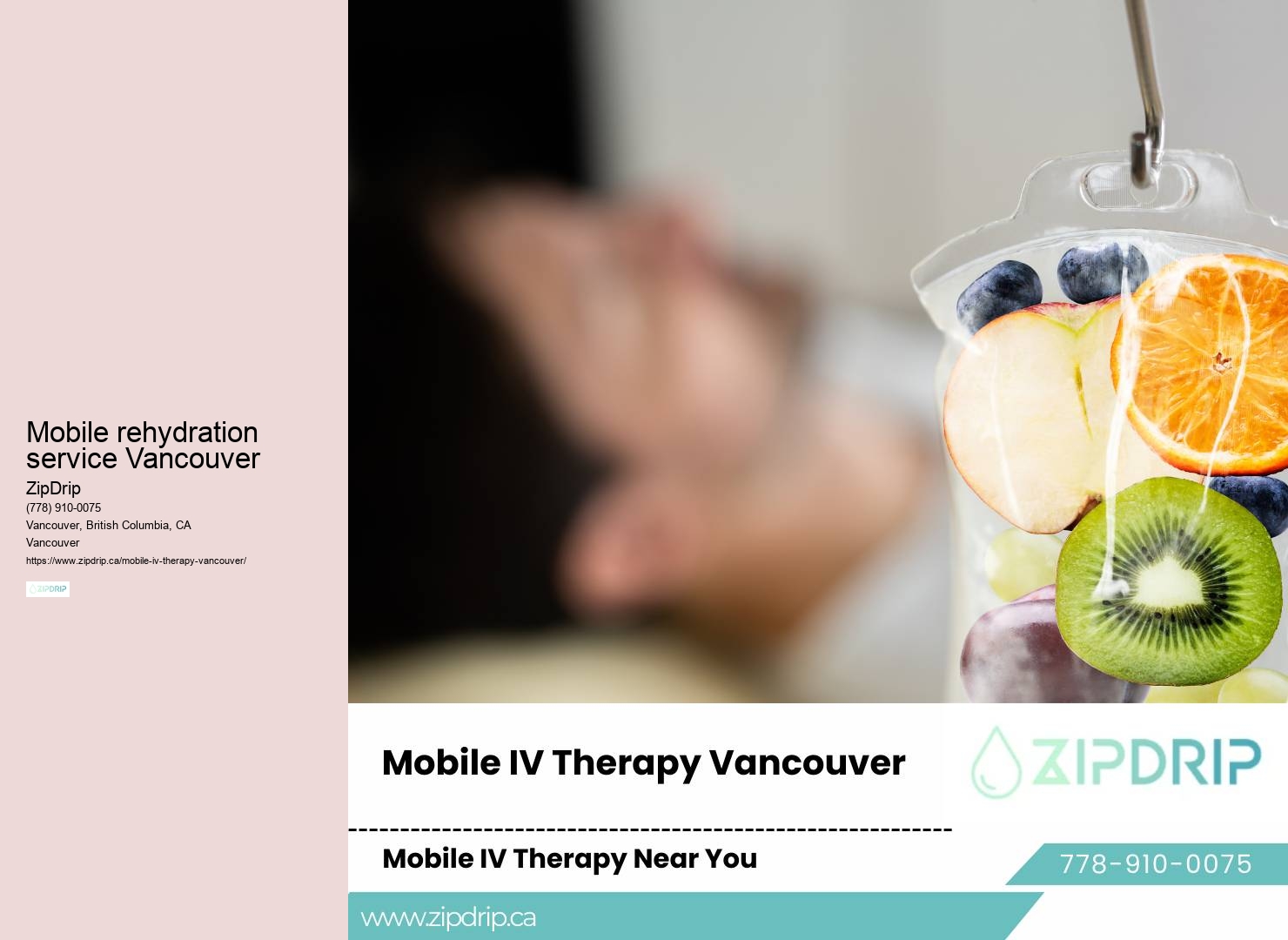 Mobile IV hydration nurse Mobile rehydration service Vancouver