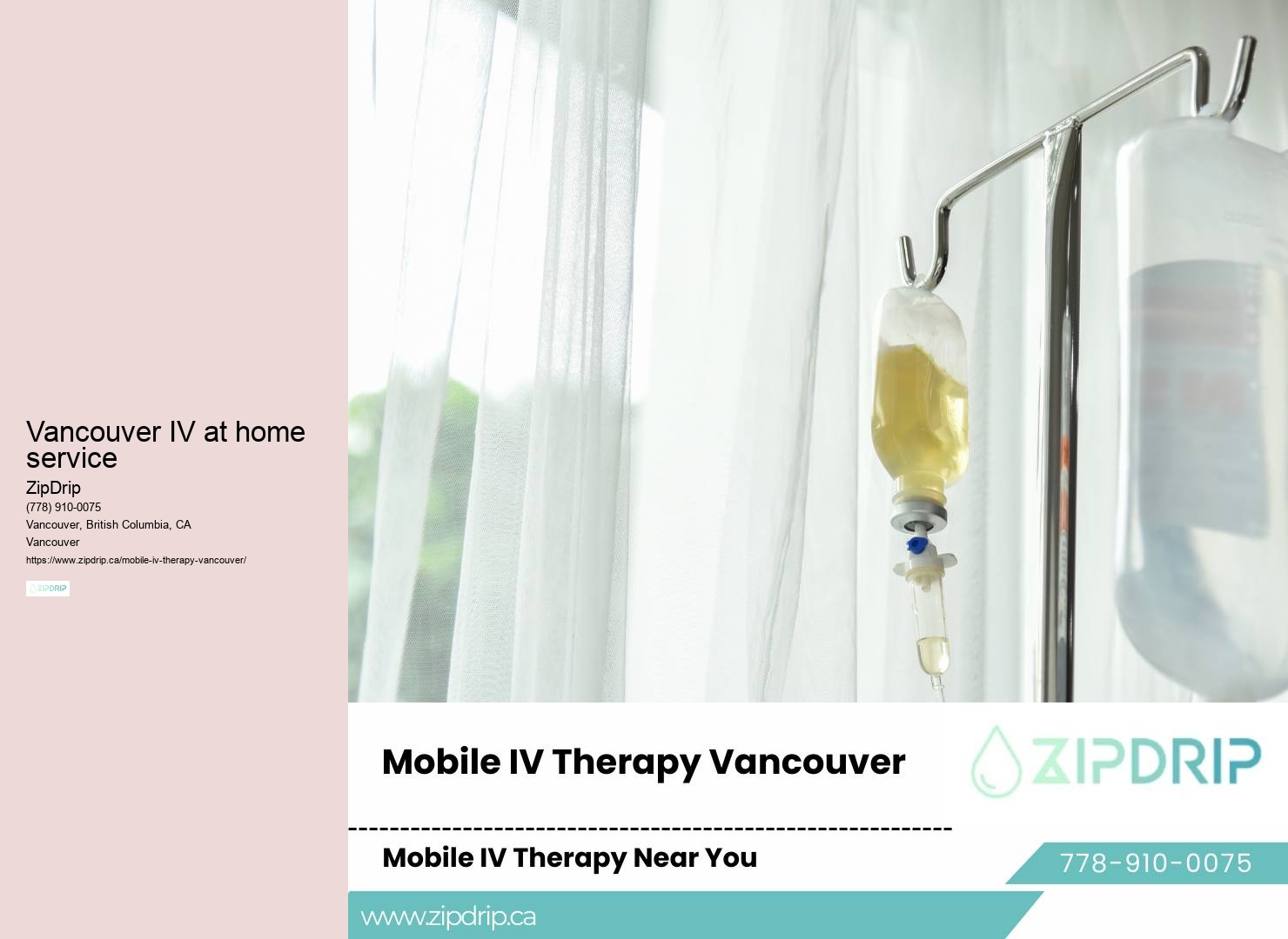 Mobile vitamin infusions Vancouver IV at home service
