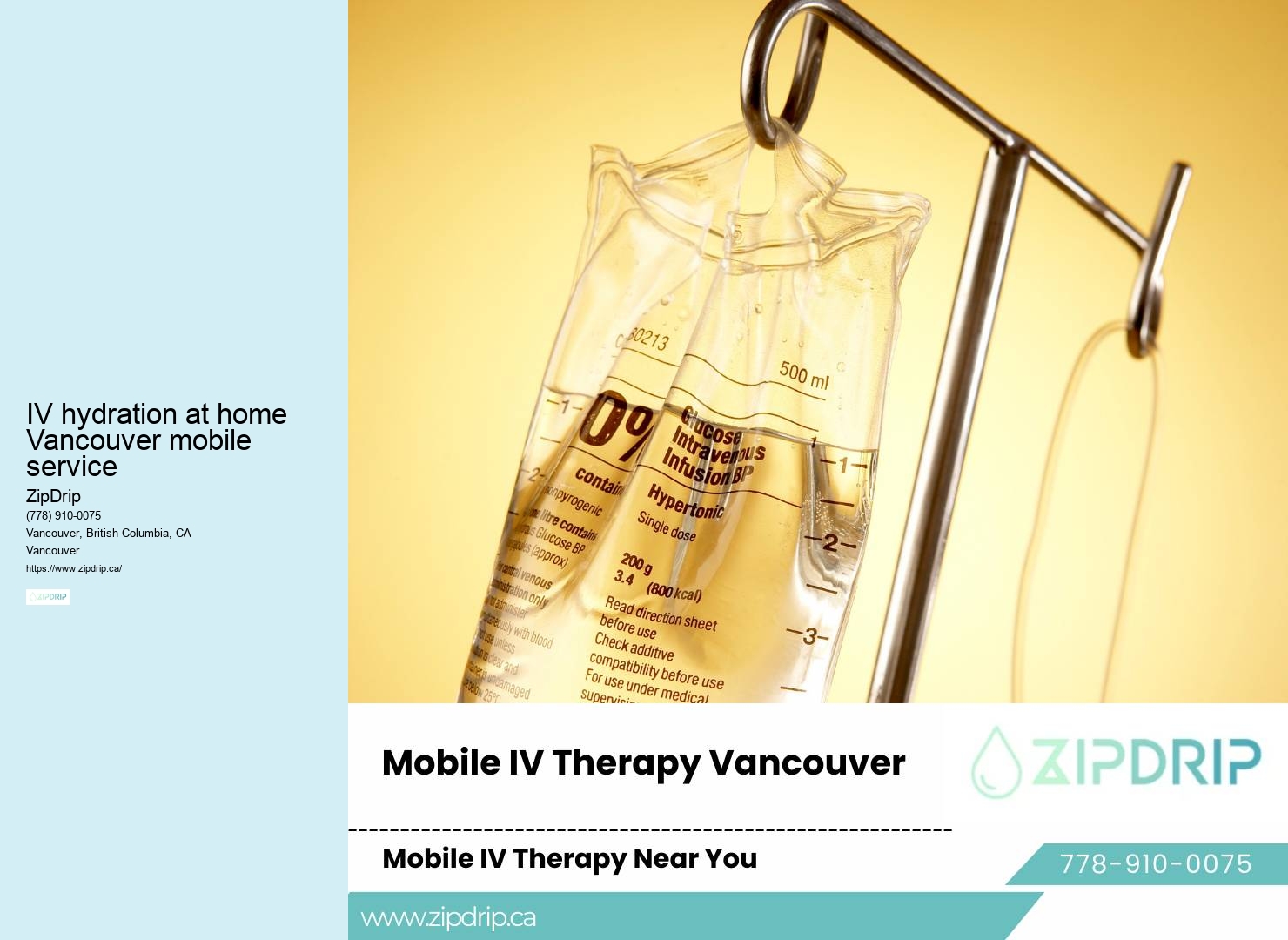 IV Therapy for Wellness IV hydration at home Vancouver mobile service
