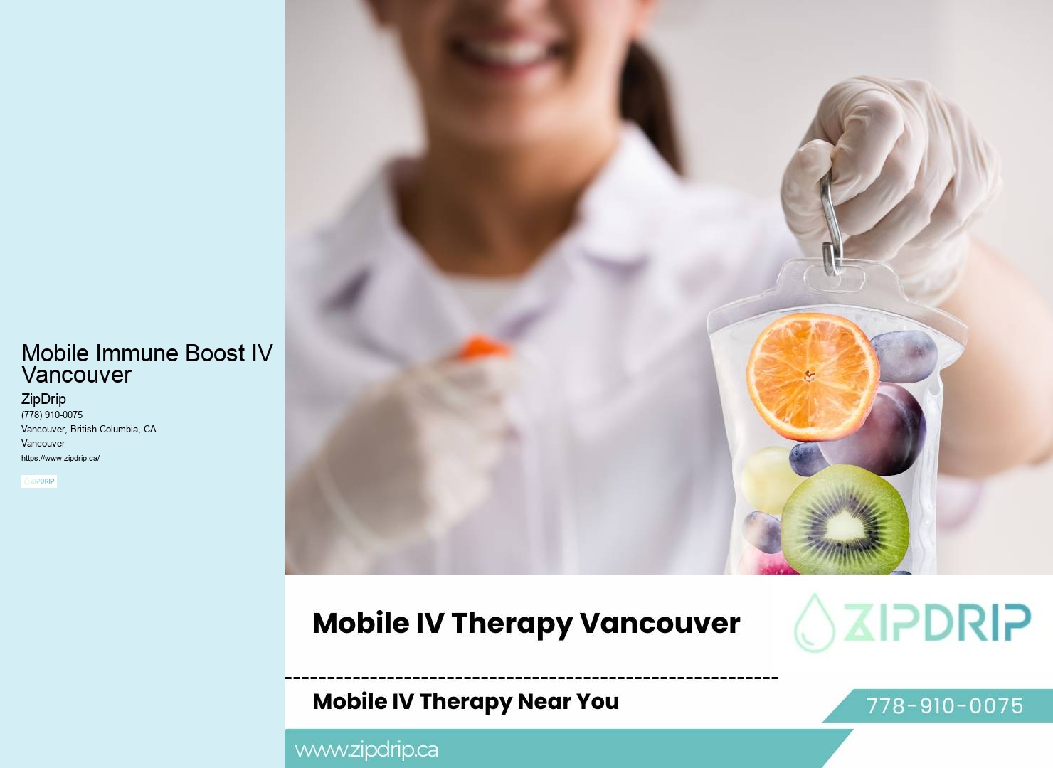 Mobile IV Therapy for Wellness Mobile Immune Boost IV Vancouver