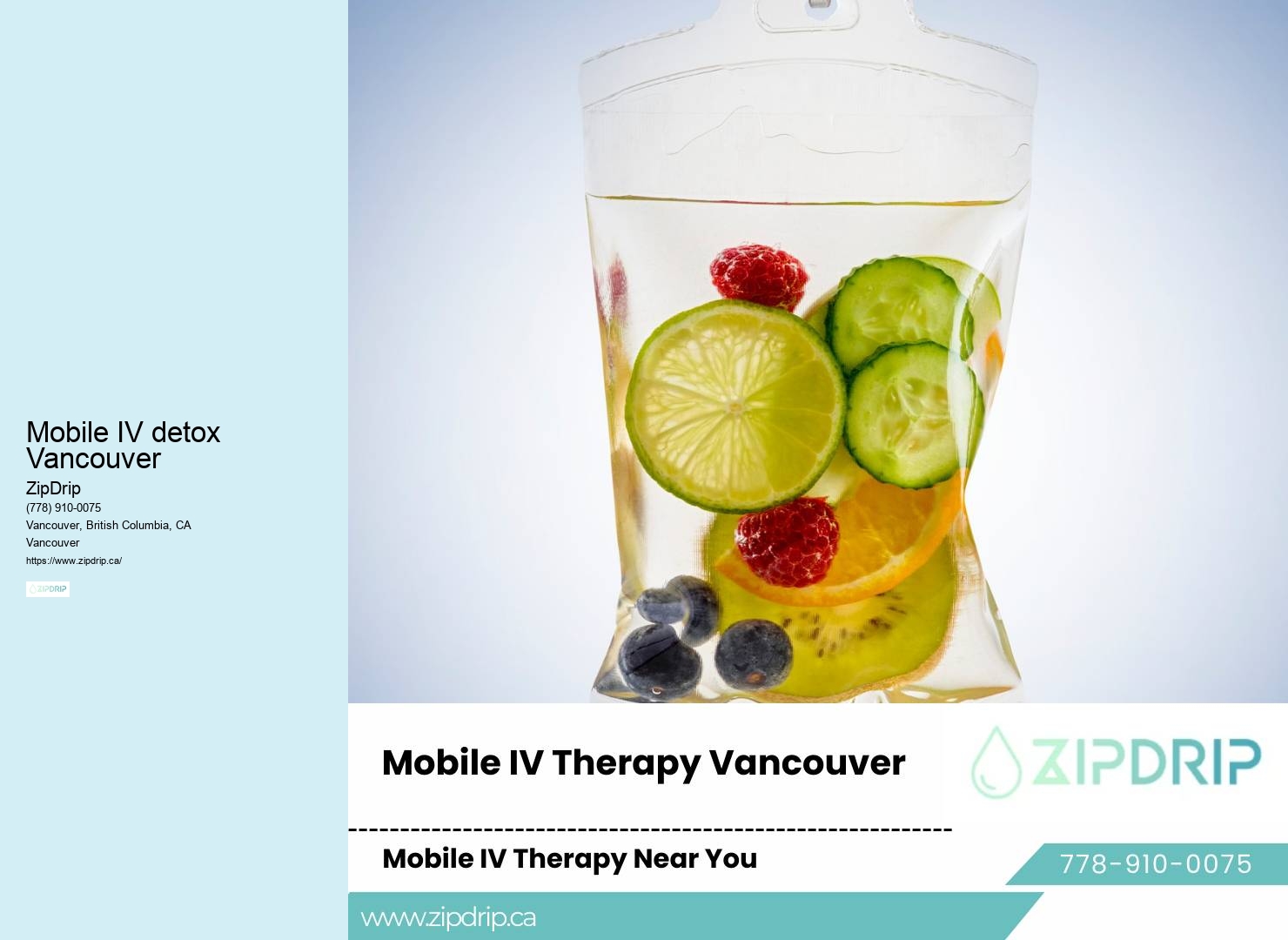 Mobile IV hydration therapy Mobile IV detox Vancouver
