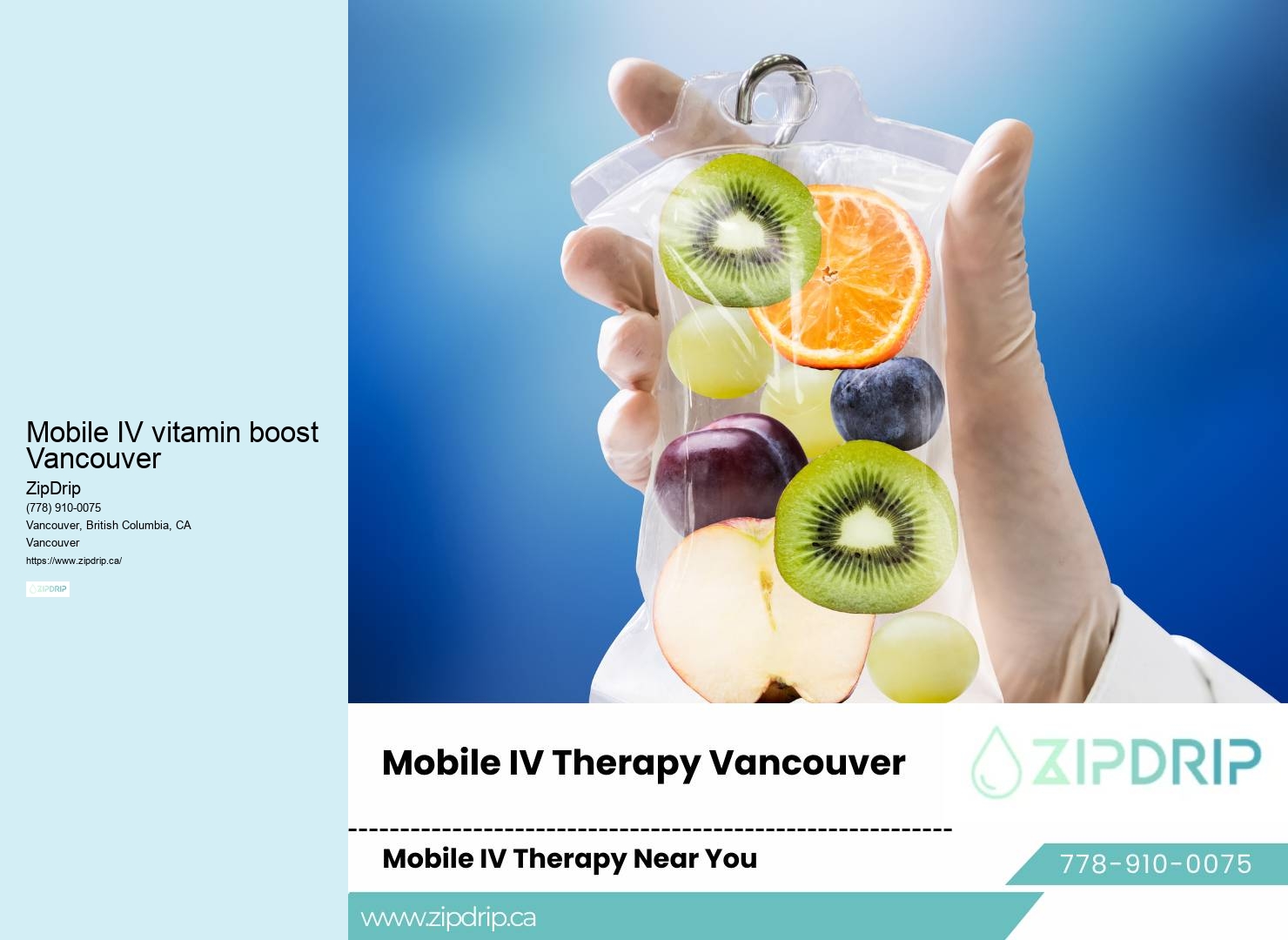 Mobile IV vitamin boost Vancouver On-Demand IV Wellness Services
