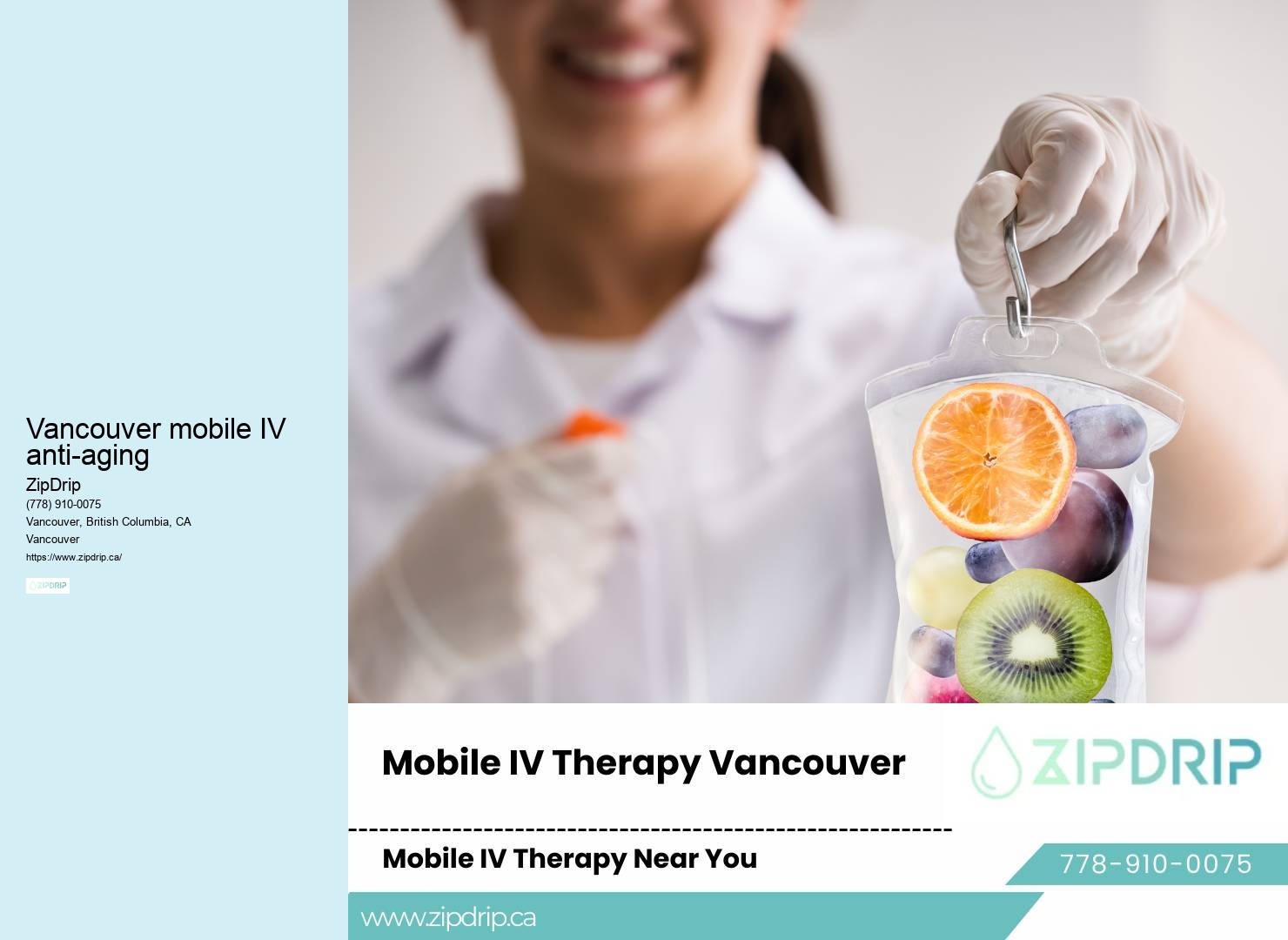 Mobile IV wellness therapy Vancouver mobile IV anti-aging