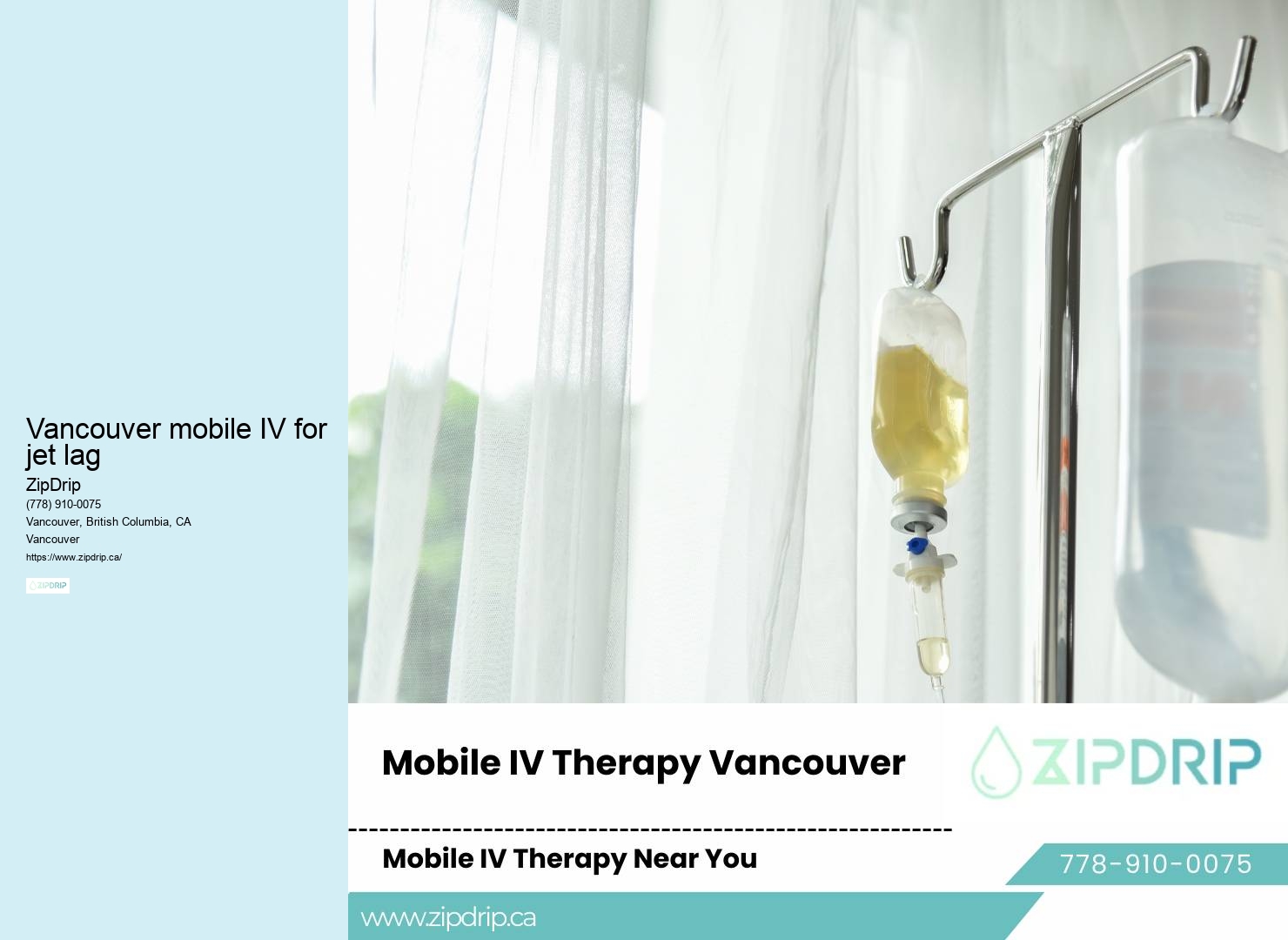 IV Drip Therapy At Home Vancouver mobile IV for jet lag