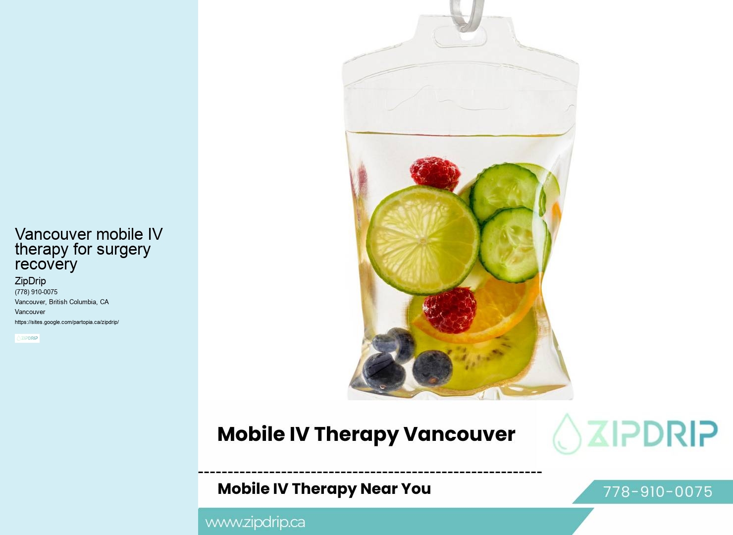 Mobile IV Hydration and Wellness Vancouver mobile IV therapy for surgery recovery