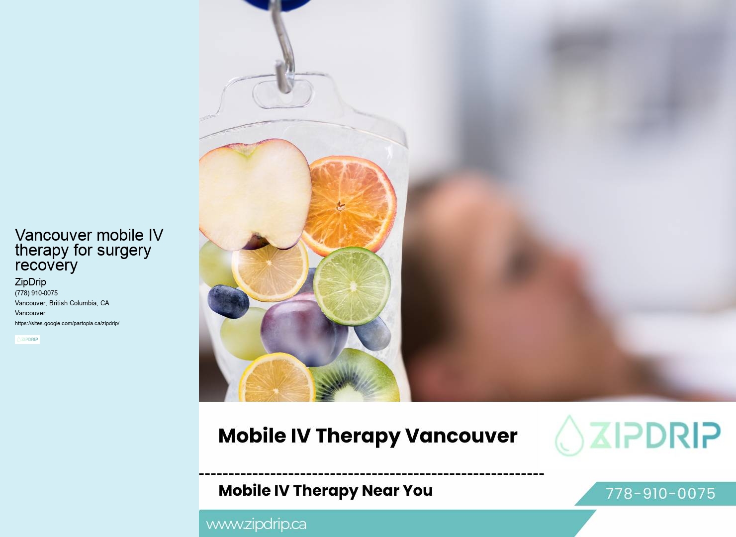 Mobile IV Wellness Care Vancouver mobile IV therapy for surgery recovery