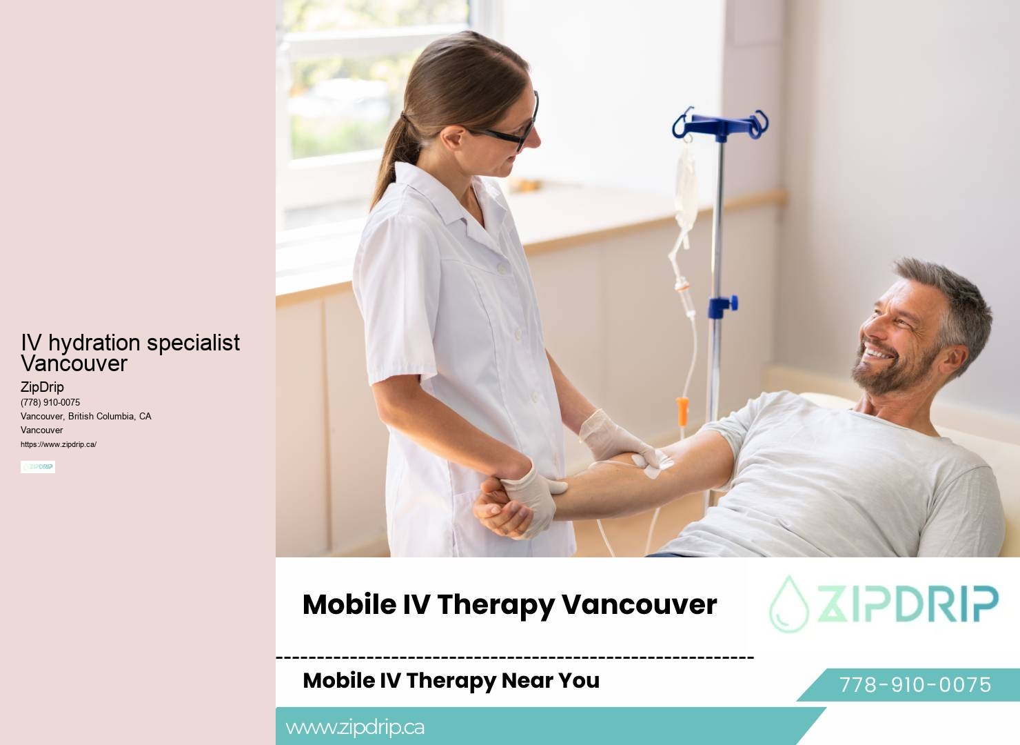 IV drip for hydration and stress relief in Vancouver