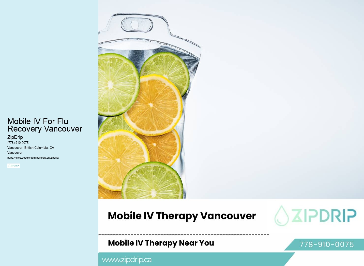Vitamin IV Therapy Mobile IV For Flu Recovery Vancouver