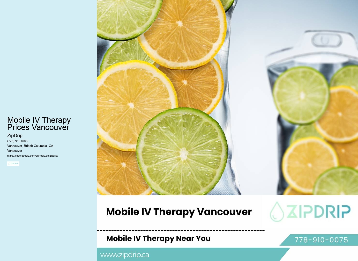 Mobile Vitamin Infusion Mobile IV Therapy Prices Vancouver