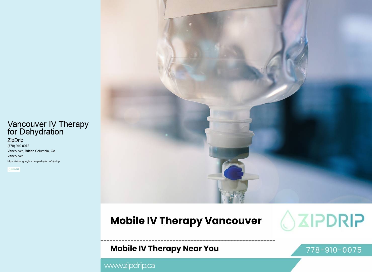 Mobile IV Hydration Service Vancouver IV Therapy for Dehydration