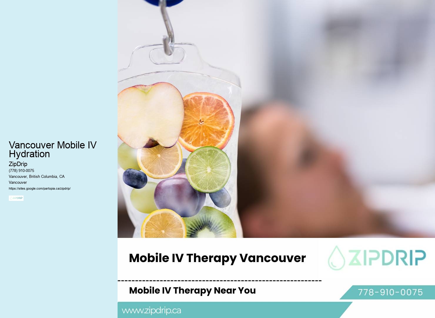Vancouver Mobile IV Hydration IV Therapy For Nutritional Support
