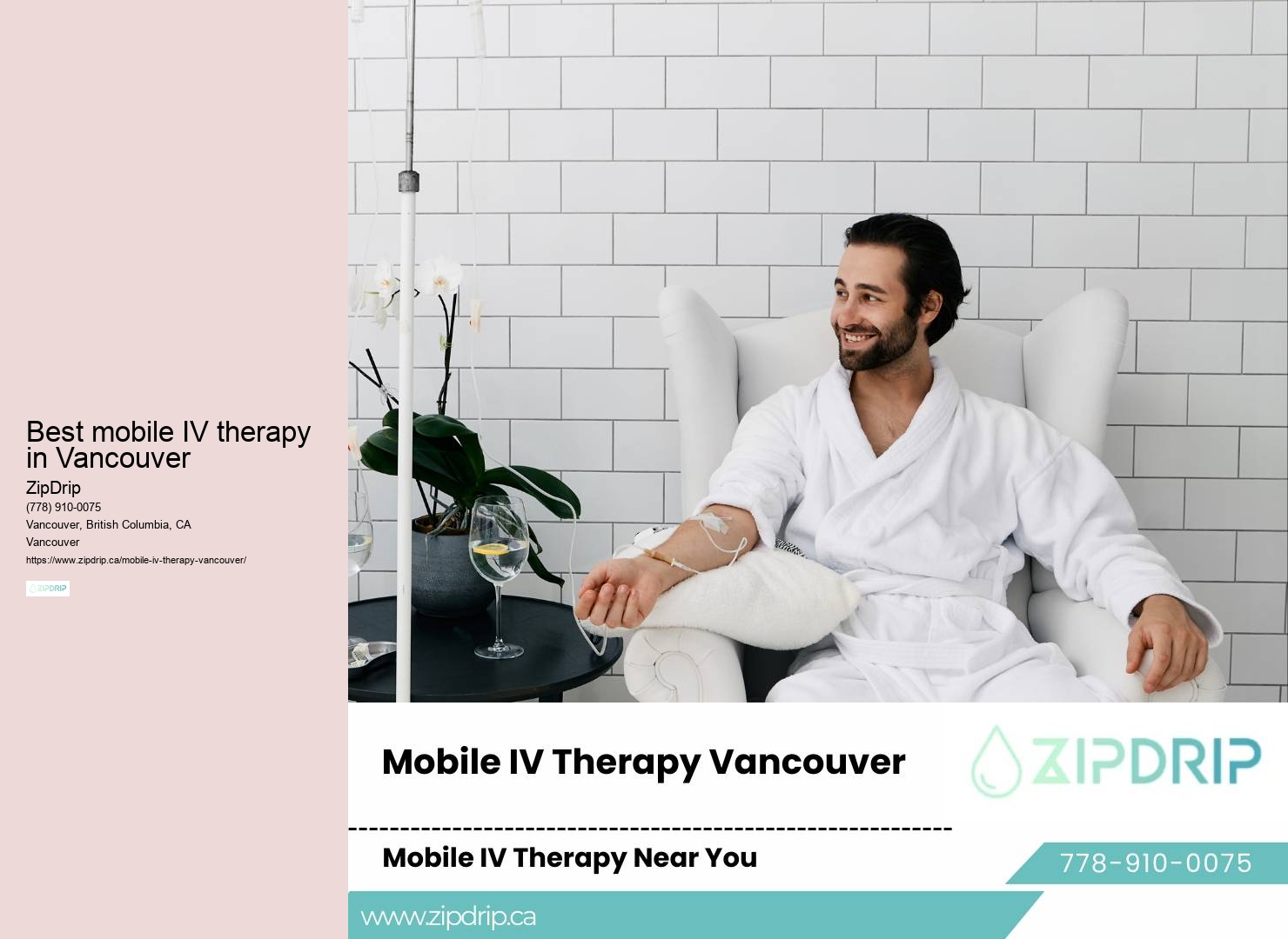 Mobile IV service cost Best mobile IV therapy in Vancouver