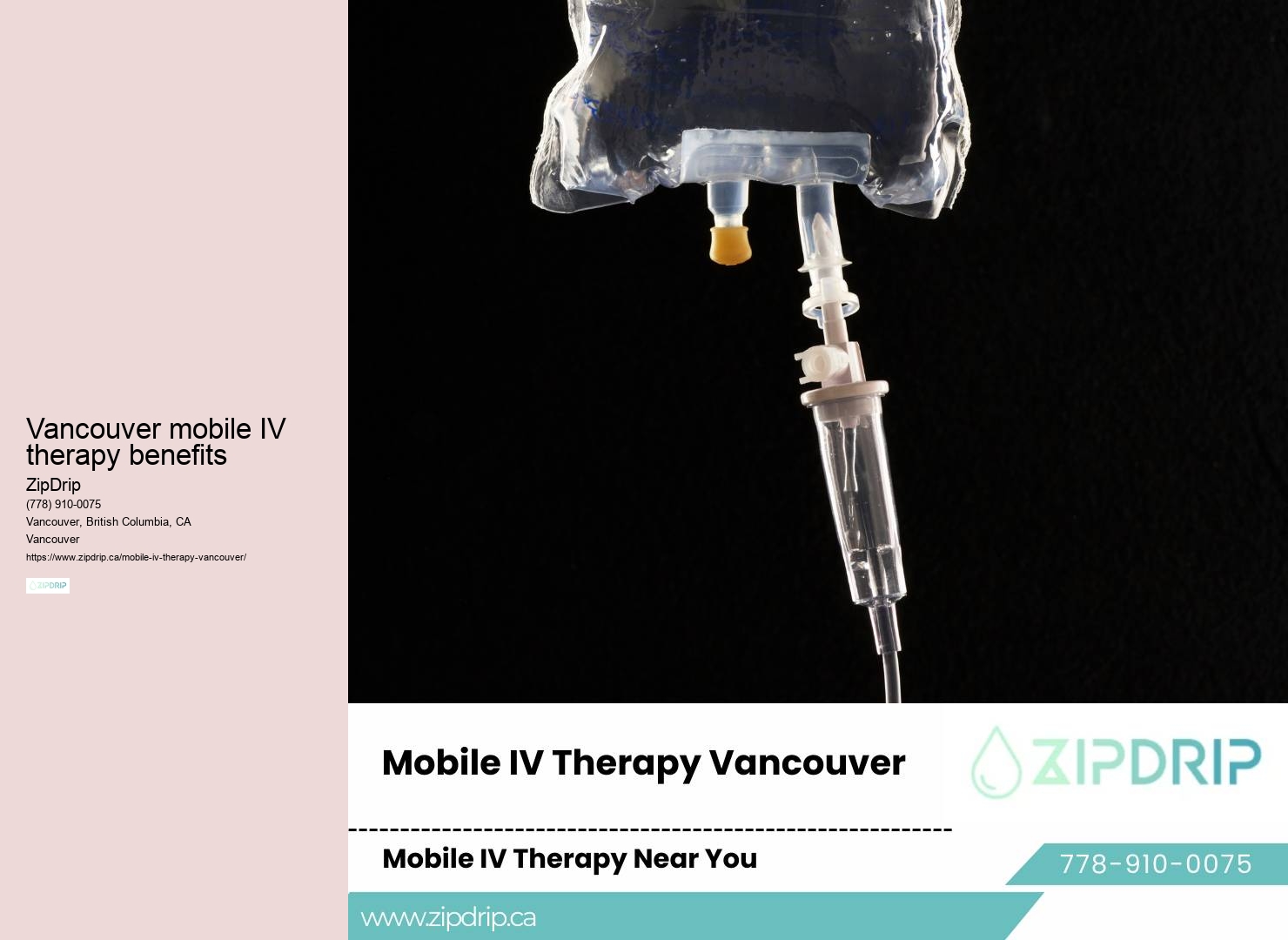 Vancouver mobile IV therapy benefits mobile IV nutrition therapy