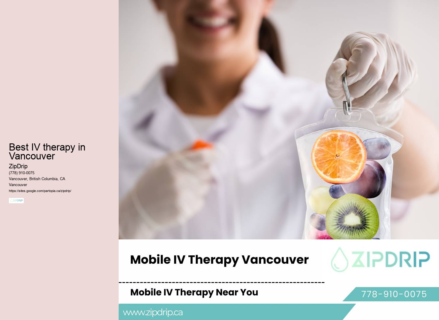 Mobile IV Nutrient Infusion Best IV therapy in Vancouver