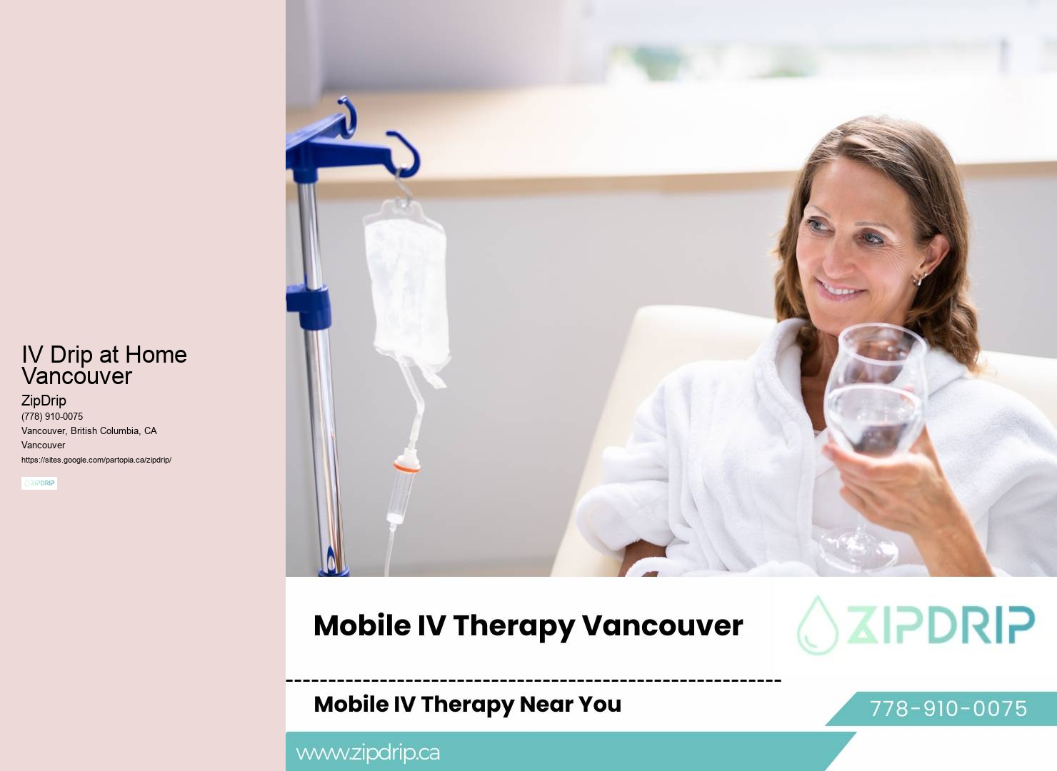 Mobile IV Nutrient Infusion IV Drip at Home Vancouver