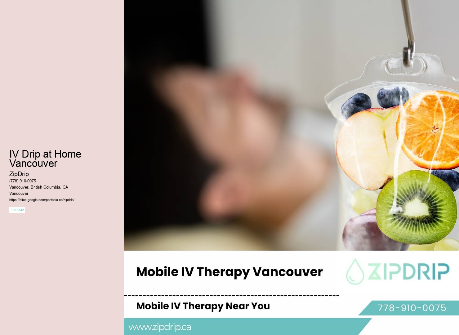 Mobile IV drip IV Drip at Home Vancouver cost