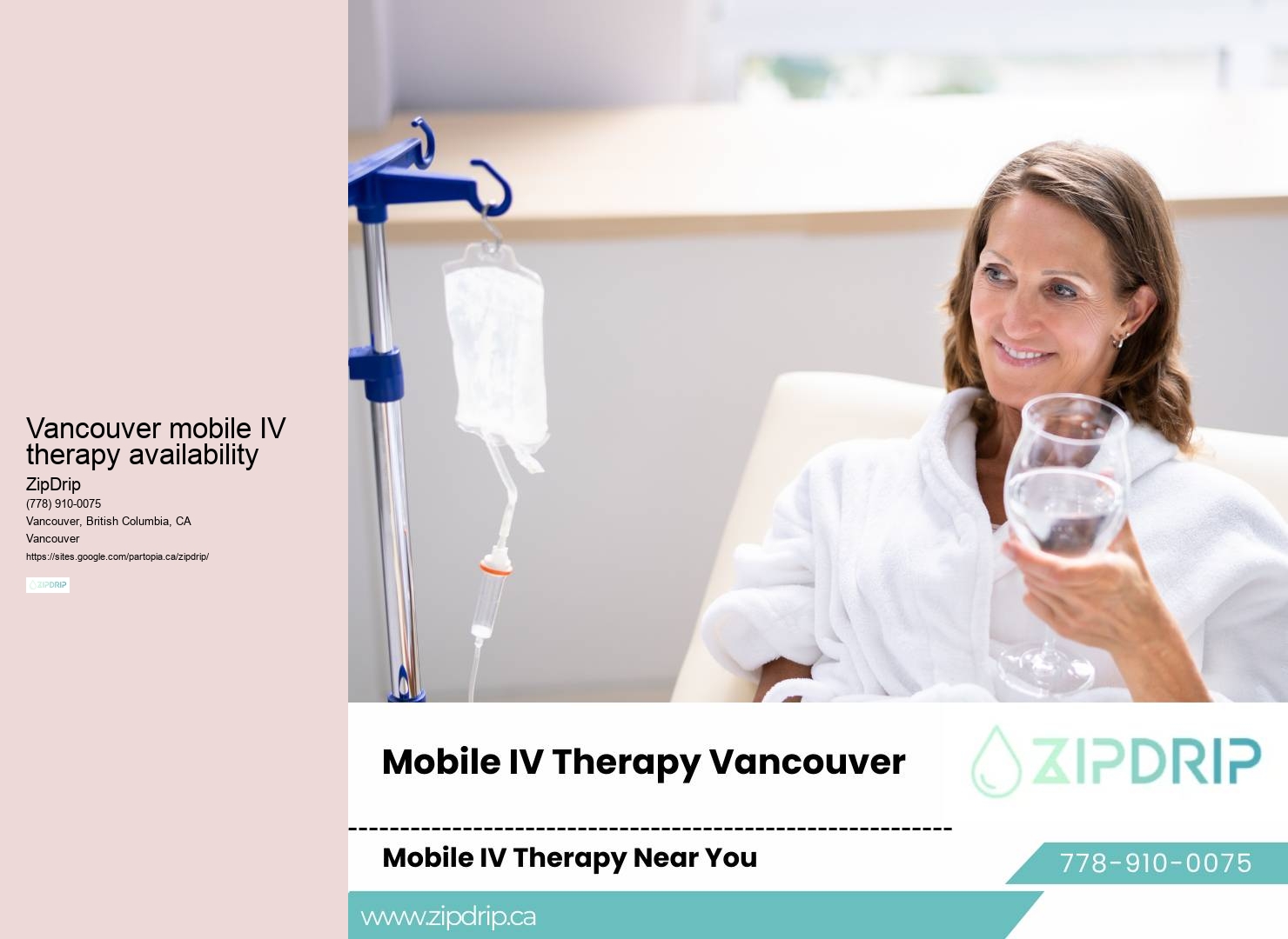 Vancouver mobile IV therapy availability IV therapy home appointments
