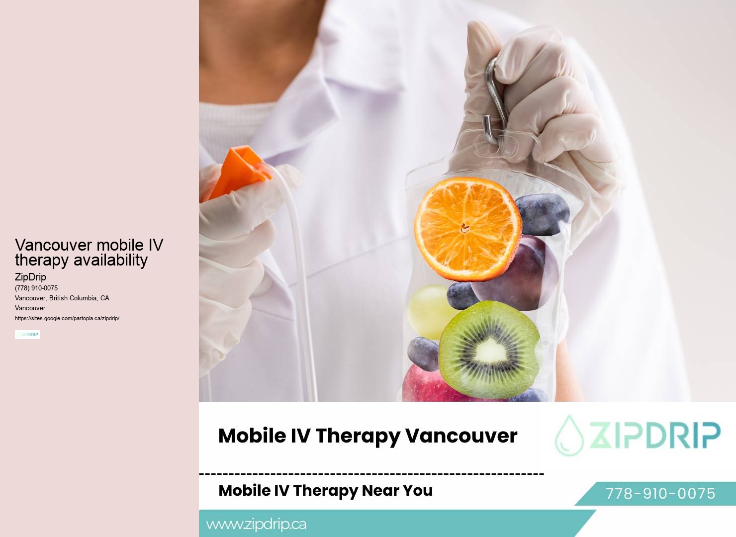 Vancouver mobile IV therapy availability IV Drip Services