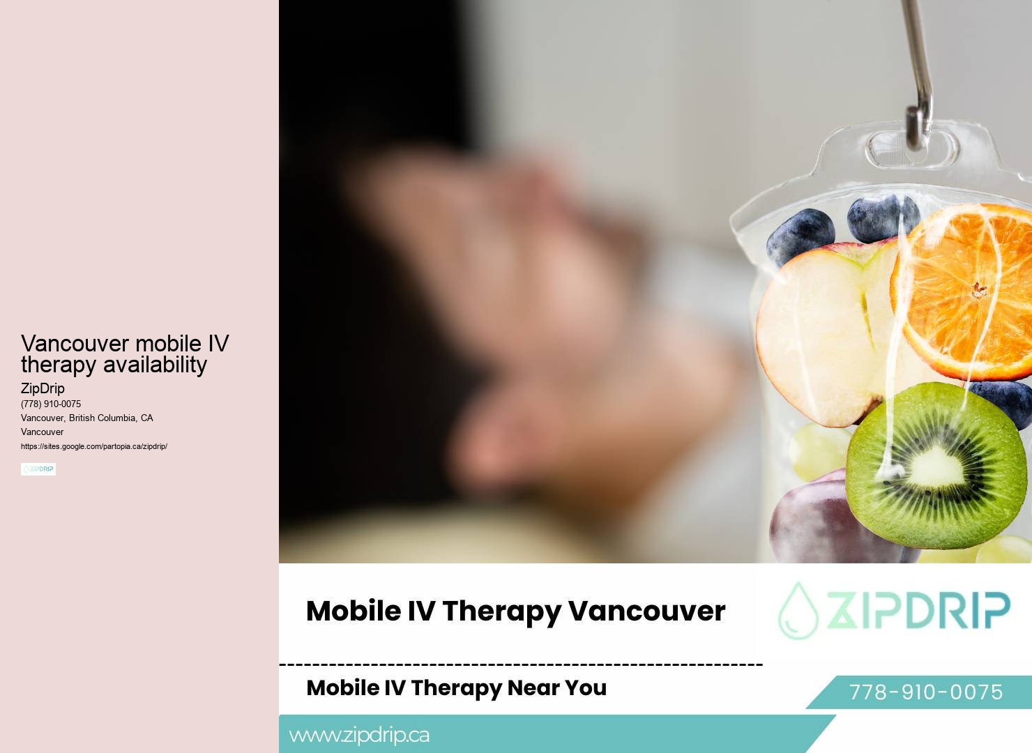 Vancouver mobile IV therapy availability mobile IV hydration service